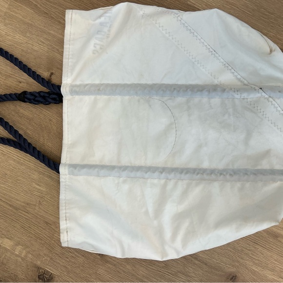 Nautical White and Blue Tote Bag - Picture 3 of 4